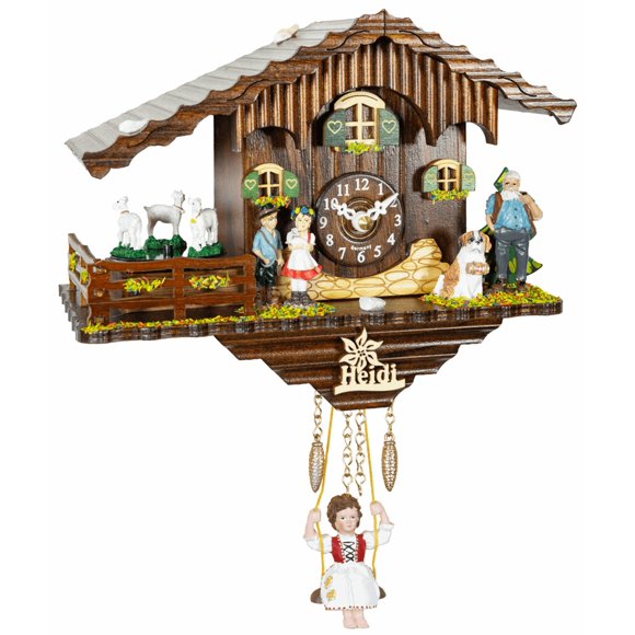 Kuckulino Black Forest Clock Swiss House with turning goats, quartz movement and cuckoo chime  TU 2020 SQ
