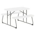 thumbnail image 2 of BizChair Easy-Fold White Folding Plastic Kids Outdoor Picnic Table and Benches - Commercial Grade - Seating for 4 Kids, 2 of 18