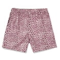 thumbnail image 2 of Pantalones cortos de playa para hombre Diseño con cordón Estampado de leopardo Poliéster 2 bolsillos laterales inclinados Quinto pantalón Pantalones cortos para verano Rosa M, 2 of 7