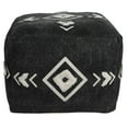 thumbnail image 6 of Laddha Home Designs 18" Black and White Diamond Medallion Square Pouf Ottoman, 6 of 9