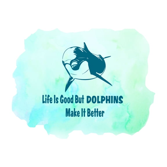 Animal Wall Decals for Care Taker Daycare - Cute Small-toothed Cetacean Dolphins DIY & Creativity Boy Girl Bedroom Wall Sticker - Size: 10 In x 8 In