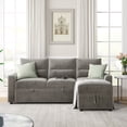 thumbnail image 1 of Living Room Sectional Sleeper Sofa, SEGMART 82.5'' Reversible Pull Out Sectional Storage Sofa Bed with 6 Side Pockets, Polyester L-Shaped Corner 3-Seat Couch with Storage Chaise, 250lbs, Gray, S8289, 1 of 9