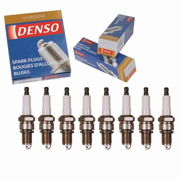 8 pc DENSO 3027 Standard U-Groove Spark Plugs for W16EX-U Ignition Wire Secondary
