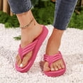 thumbnail image 5 of BADHUB Women's Casual Non slip Flat Bottom Flip Flops Comfortable Soft Bottom Summer Vacation Flat Flip Flops Hot Pink 37, 5 of 6