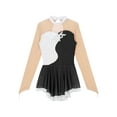 thumbnail image 5 of iEFiEL Womens Long Sleeves Ballet Dance Leotard Dress Figure Ice Skating Roller Skating Dress, 5 of 7
