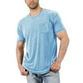 thumbnail image 2 of Distressed Shirt Men Short Sleeve Mens T Shirt with Chest Pocket Crewneck Casual Basic Tops, 2 of 5