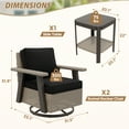 thumbnail image 4 of INTER HUT Serenity Retreat 3 PCS PE Wicker Outdoor Furniture Set, 2 Patio Swivel Rocker Chairs & Side Table, Beige/Black, 4 of 10