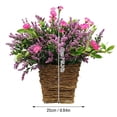 thumbnail image 3 of 15.7in Front Door Flower Basket, Artificial Floral Hanging Wreath, Outdoor Porch Wall Decoration, Seasonal Home Decor, Faux Flowers In Woven Basket, Welcome Sign For Entryway, 3 of 8