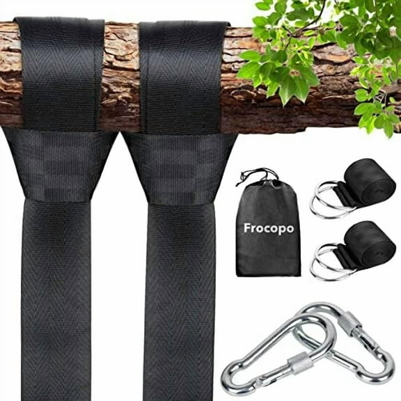 Extra Long Tree Swing Kit, 5FT Premium Nylon Straps Hold 2200LBS, Safety Lock Carabiners, Hammock Hanging Strap Quick & Easy Installation$$Garden & Patio