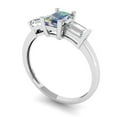 thumbnail image 2 of Three-Stone Engagement Ring for Women - 0.8ct Blue Moissanite in 18K White Gold Promise Ring, 2 of 6