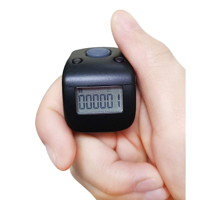 Contador de dedos recargable Arvakr de 6 canales con LED, negro