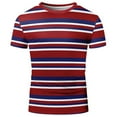 thumbnail image 2 of Lmnyox Men's Short Sleeve T Shirt Classic Striped Crew Neck Casual Shirts Summer Workout Athletic Tees Tops, 2 of 3