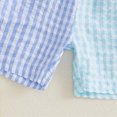 thumbnail image 4 of Baby Boys Easter Outfit Short Sleeve Lapel T-Shirt and Plaid Shorts Set Toddler Boy Cute Easter Clothes, 4 of 6