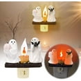 thumbnail image 6 of 2024 New Ghost Campfire Flickering Nightlight, Ghost Pumpkin Bat Night Light, Halloween Night Lights Plug into Wall, 3D LED Small Electric Faux Campfire Night Light, Halloween Nightlight Decor, 6 of 9