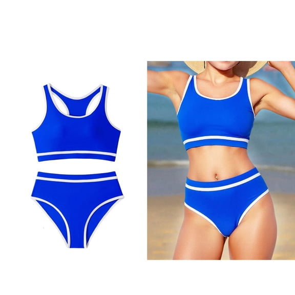 Two Piece Swimsuit for Girls Bikini Set Girls Color Block Bathing Suit Cute Summer Bathing Suits Girls Sets Size 8-9 Years