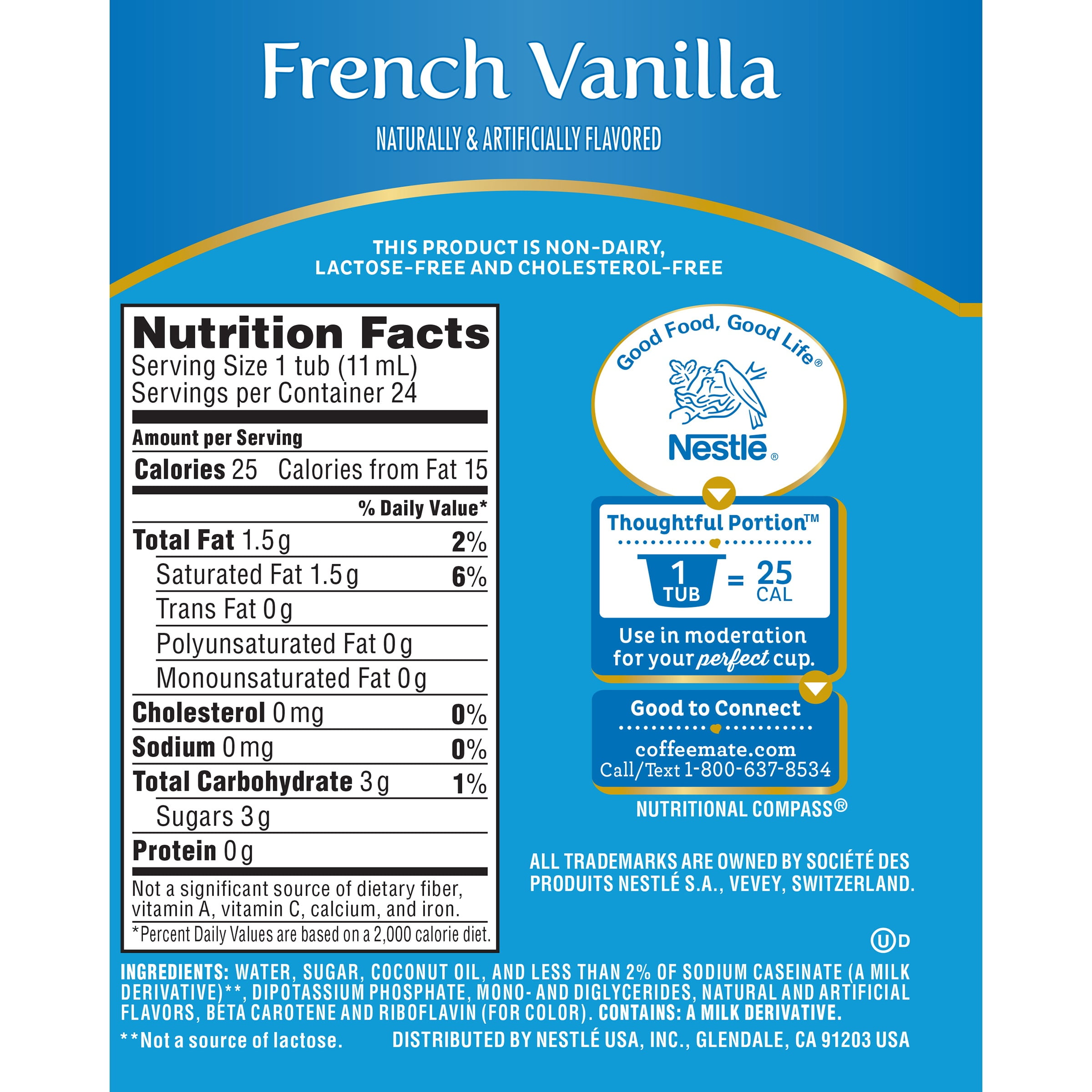 International Delight French Vanilla Creamer Singles Nutrition Facts ...