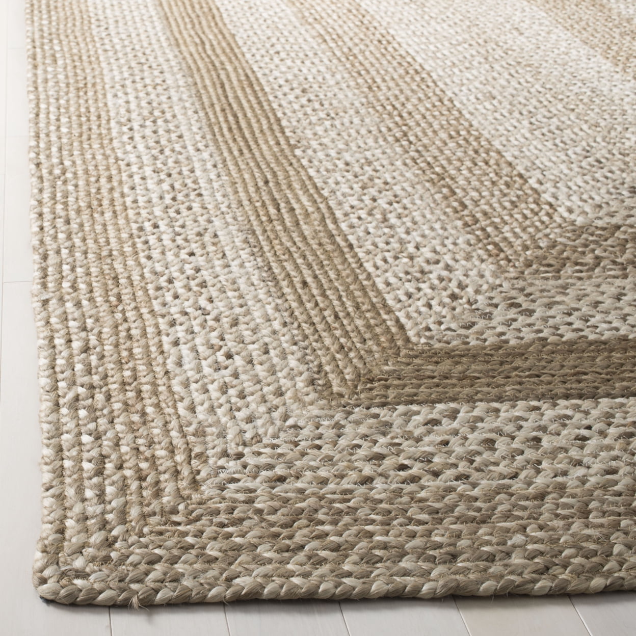 SAFAVIEH Natural Fiber Keisha Geometric Area Rug, Grey/Ivory, 9' x 12'