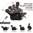 thumbnail image 3 of Lift Recliner Chair, LEGAHOME Electric Power Lift Recliner for Elderly with Heat Therapy and Massage, Oversized PU Leather Recliner Chair with 23" Wide Seat，Cup Holders, USB Port, Brown, 3 of 10