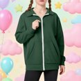 thumbnail image 2 of IVEYRTF Kids Fashion Long Sleeve Top Fashion Zipper Casual Outerwear Jacket with Pockets Comfortable sweatshirts for Everyday Wear Boys Girls(Army Green,5-6 Years), 2 of 6