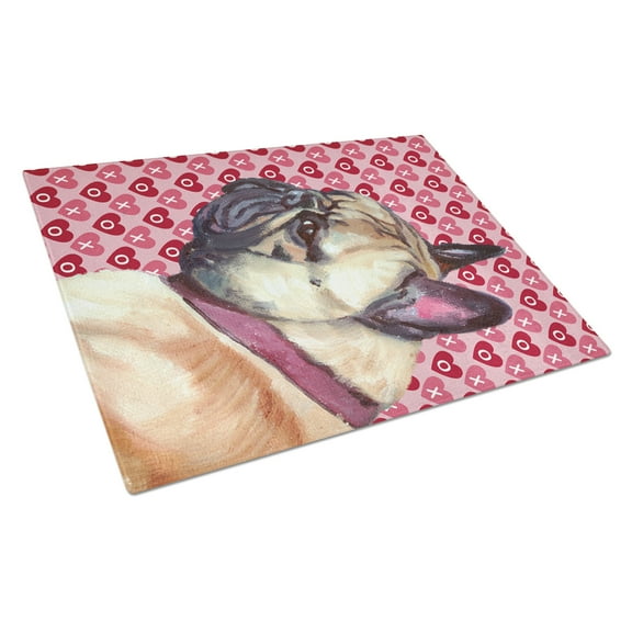 Caroline's Treasures French Bulldog Frenchie Hearts Love and Valentine's Day Glass Cutting Board Large