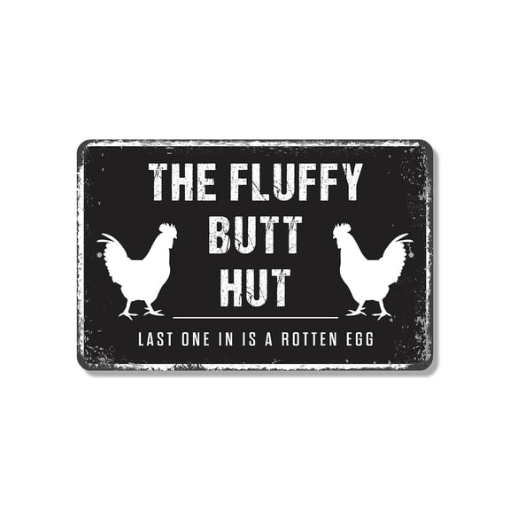 The Fluffy Butt Hut 13 Inch x 20 Inch Novelty Plastic Sign Eggs And Shenanigans Durable Weatherproof UV Protected Perfect for Coops Barns Backyards Fun Gift for Chicken Keepers