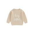 thumbnail image 2 of Musuos Kid Girl Warm Sweaters 1-5 Years Cute Long Sleeve Letter Embroidery Knit Pullover Toddler Fall Winter Loose Tops, 2 of 7