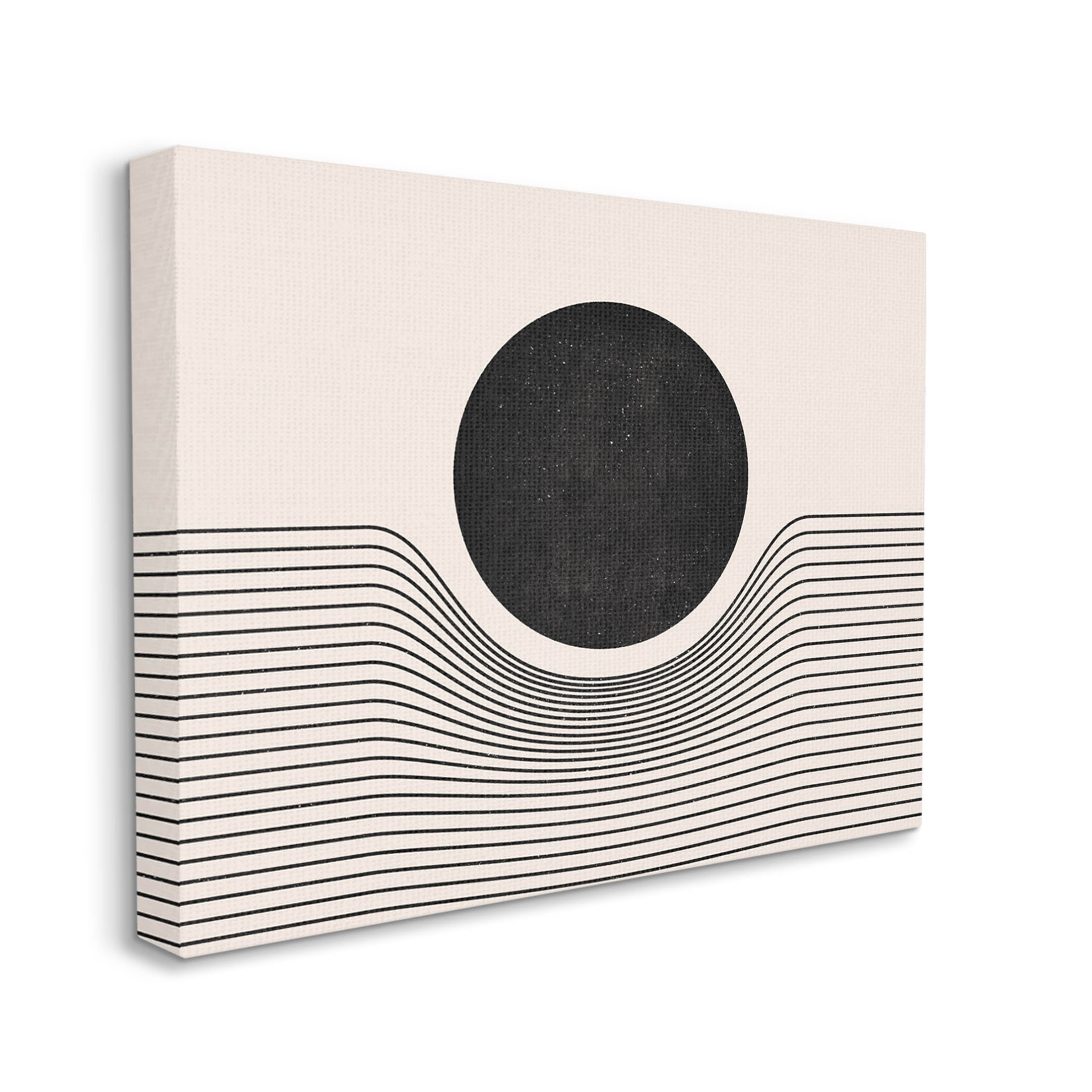 Stupell Industries Contemporary Abstract Circle Stripes Graphic Art Gallery Wrapped Canvas Print Wall Art, Design by JJ Design House LLC