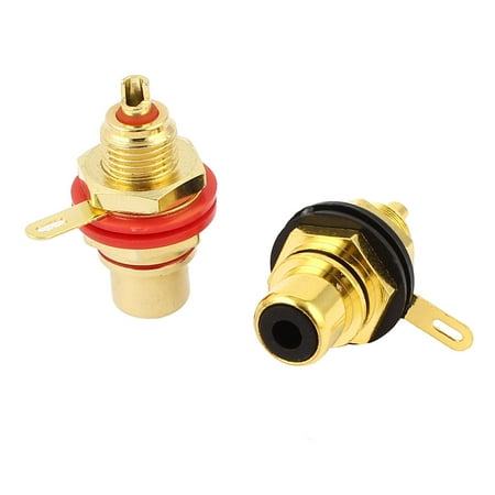 Rca Chassis Socket - 2 Pieces Red Black Panel Mount RCA Female Socket Amplifier Chassis Connector