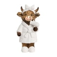 thumbnail image 3 of Highland Cow Resin Figurine Tabletop Decor, Cute Farm Animal Home and Garden Accent, 4.9 Inch, 3 of 4