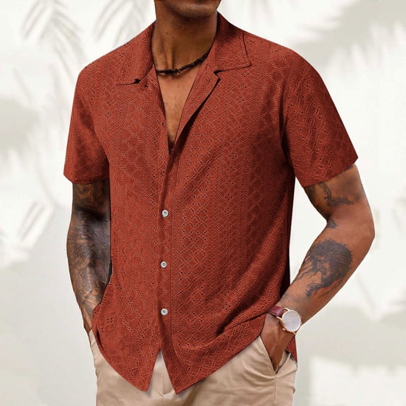 asjyhkr Mens Dress Shirts Short Sleeve Regular Fitted Lightweight Untucked Button down Shirts