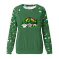 thumbnail image 4 of St Patricks Day Shirt Women Cute Gnomes with Four-Leaf Clover Print Sweatshirt Casual Crewneck Pullover Long Sleeve Holiday Tops, 4 of 5