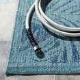 thumbnail image 4 of SAFAVIEH Courtyard Nick Floral Indoor/Outdoor Area Rug, Aqua/Navy, 8' x 10', 4 of 7