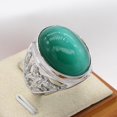 thumbnail image 2 of PAMTIER Men's Stainless Steel Vintage Punk Classic Oval Green Gemstone Signet Ring Cut Out Beast Dragon Pattern Carved Statement Silver Size 9, 2 of 4