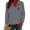 thumbnail image 2 of MESSUEN Baggy Sweatshirt for Women Comfort Sweatshirt Thermal Long Sleeve Women Womens Tops Long Sleeve Women’s Tops Long Sweatshirts for Women Dark Gray L, 2 of 6
