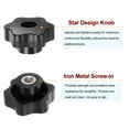 thumbnail image 4 of Uxcell 4 Pieces Star Knobs M8 Female Thread 48mm Head Through Hole Clamping Handles Nuts Black, 4 of 5