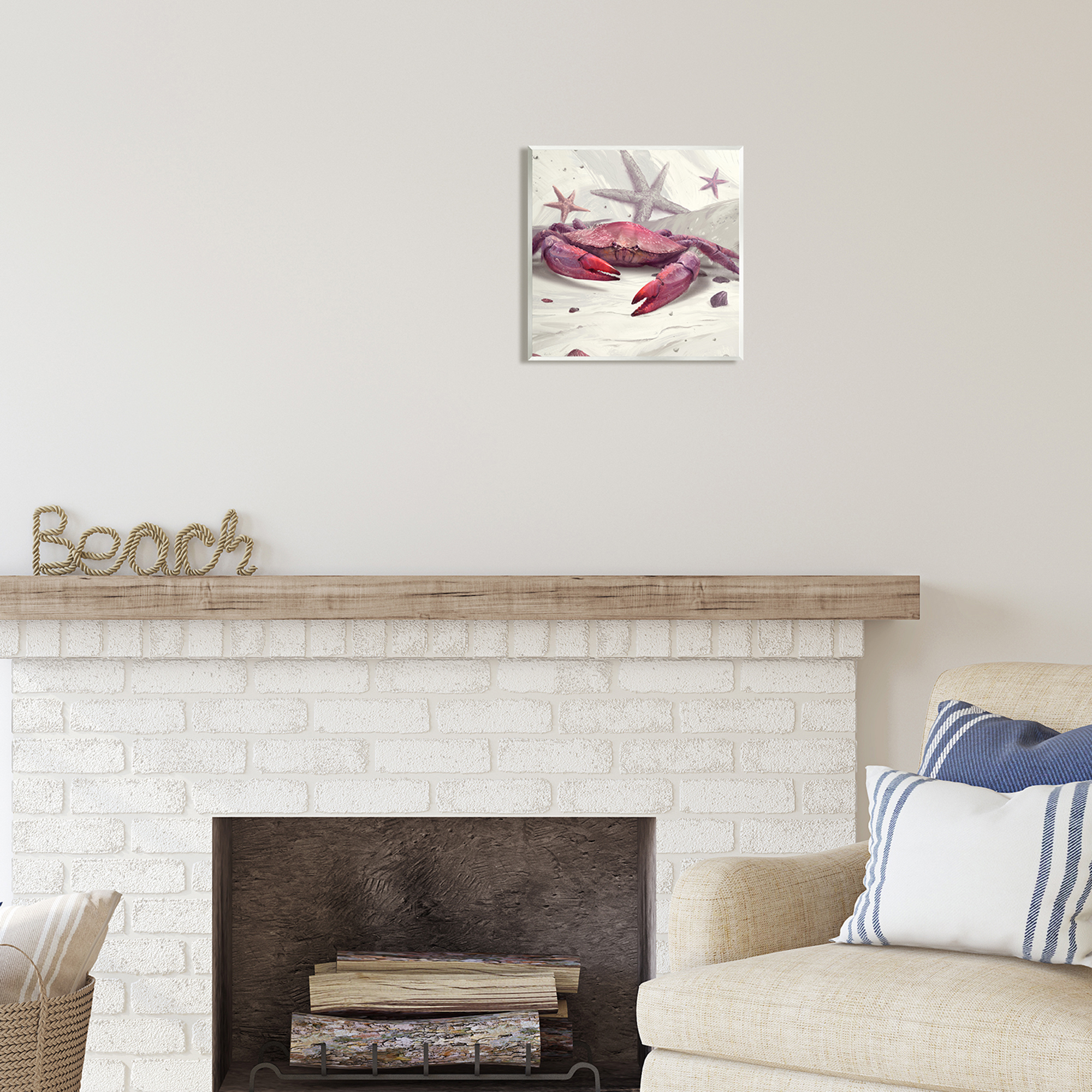 Stupell Industries Detailed Red Crab Animals & Insects Painting Unframed Art Print Wall Art, 12 x 12