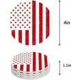 thumbnail image 1 of FMSHPON Independence Day Theme American Flag Set of 4 Round Coaster for Drinks, Absorbent Ceramic Stone Coasters Cup Mat with Cork Base for Home Kitchen Room Coffee Table Bar Decor, 1 of 6