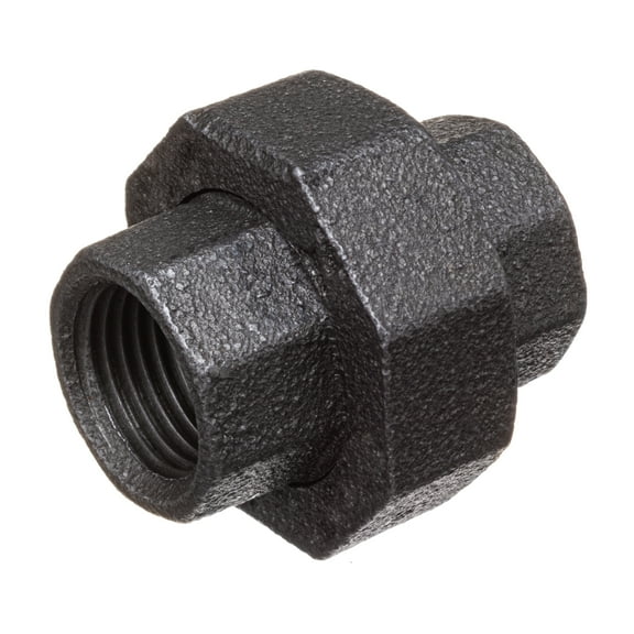 Pipe Fittings - Black-Coated Malleable Iron - Class 150 - Union - 3/4" BSPT Female