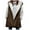 Brown, variant on Fartey Fleece Lined Vests for Women Trendy Sleeveless Hooded Horn Button Faux Suede Jacket Long Warm Winter Vest Coat with Pockets S