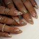 thumbnail image 2 of Almond Artificial Nail Acrylic False Nail with Glossy Star Moon Sun Designs For Fashionable Women And Students 24Pcs, 2 of 4