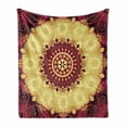 thumbnail image 1 of Purple Mandala Soft Flannel Fleece Throw Blanket, Pattern with Baroque Victorian Featured Old Fashion Effect Artwork, Cozy Plush for Indoor and Outdoor Use, 70" x 90", Maroon Yellow, by Ambesonne, 1 of 6
