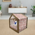 thumbnail image 3 of Blue and Coral Pet House, Hand Drawn Floral Pattern Poppy Design Countryside Foliage, Outdoor & Indoor Portable Dog Kennel with Pillow and Cover, 5 Sizes, Pale Blue Coral, by Ambesonne, 3 of 5