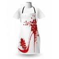 thumbnail image 3 of High Heels Apron, High Heel Shoes with Butterfly and Floral Ornaments Girlish, Unisex Kitchen Bib with Adjustable Neck for Cooking Gardening, Adult Size, Dark Coral Scarlet White, by Ambesonne, 3 of 4