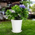 thumbnail image 4 of Plastic Plant Pots with Saucers, Modern Flower Pots with Drainage Holes for Indoor and Outdoor Use, Planters for Succulents, Herbs, Cactus, Small Plants and Gardening Décor, 4 of 6