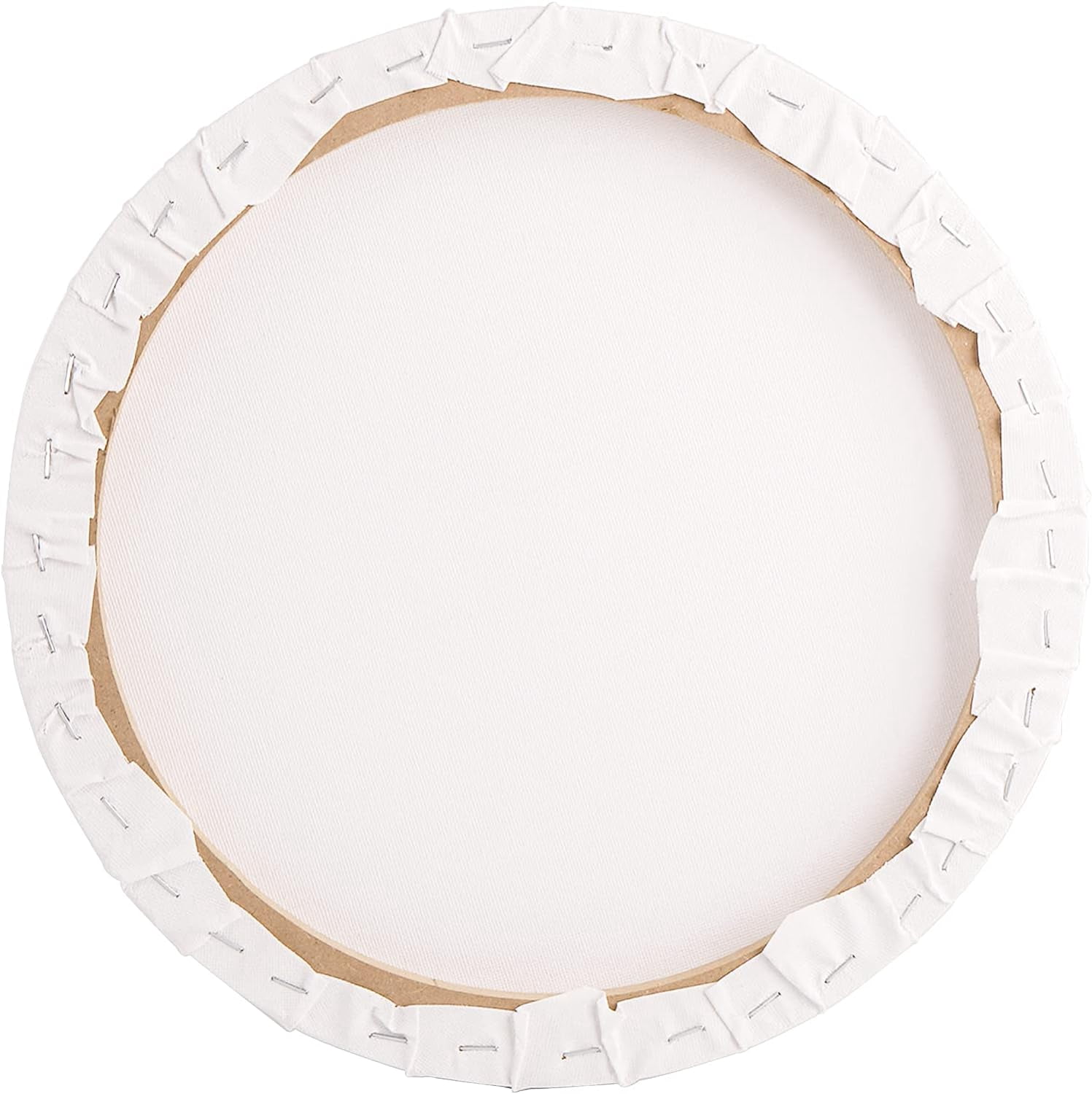 6 Pack 12 Inch Round Canvas Panels, Pre Stretched Blank Painting Canvas Boards, Circle White Art Canvas Panels for Oil, Acrylic, Gouache, Crafts
