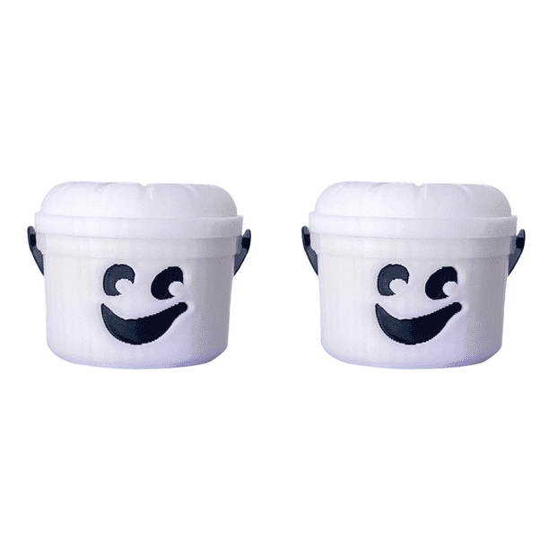 Cubos Halloween Con Adornos Paja Calabaza para () Blanco