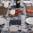 thumbnail image 6 of Fall Thanksgiving Table Runner, Blue Vintage Pumpkin Maple Leaf Decorative Autumn Harvest Seasonal Table Runner for Farmhouse Kitchen Dining Indoor Home Party Decorations 13x72 inches, 6 of 6