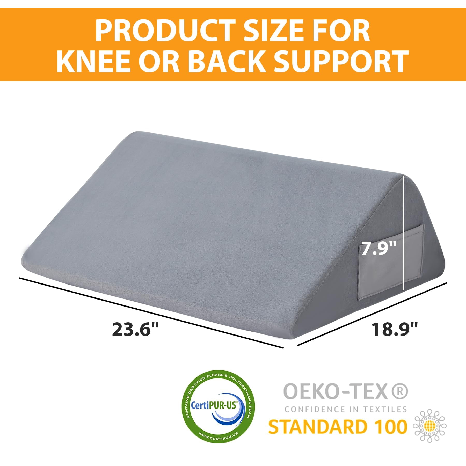 Pillow For Sleeping  8" Wedge To Elevate Leg Triangle Elevation Pillows After