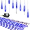 thumbnail image 5 of Upgraded 50cm 10 Tubes 360 LED Meteor Shower Rain Lights, Drop, Icicle Snow Falling Raindrop Cascading Lights for Wedding Party Christmas New Year Garden Tree Home Decor (Blue), 5 of 7