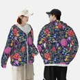 thumbnail image 6 of Daiia Floral UPF 50+ Sun Protection Hoodie Jacket Lightweight Long Sleeve Sun Shirt for Women Men with Pocket Hiking Outdoor-X-Large, 6 of 9